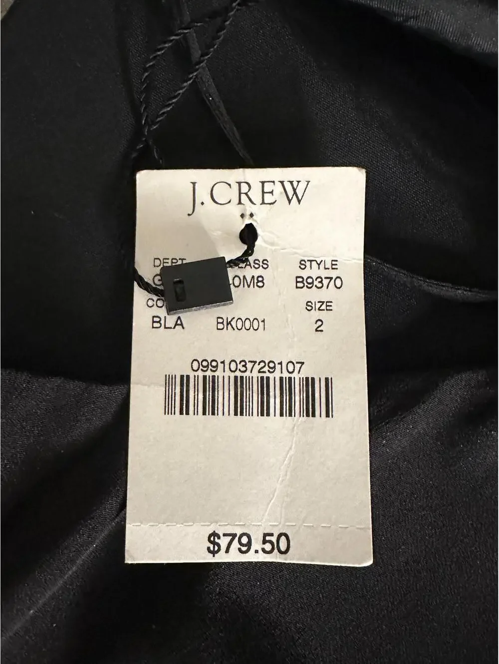 J.Crew black minimalist 90s V-neck racerback tank/slip dress Size 2